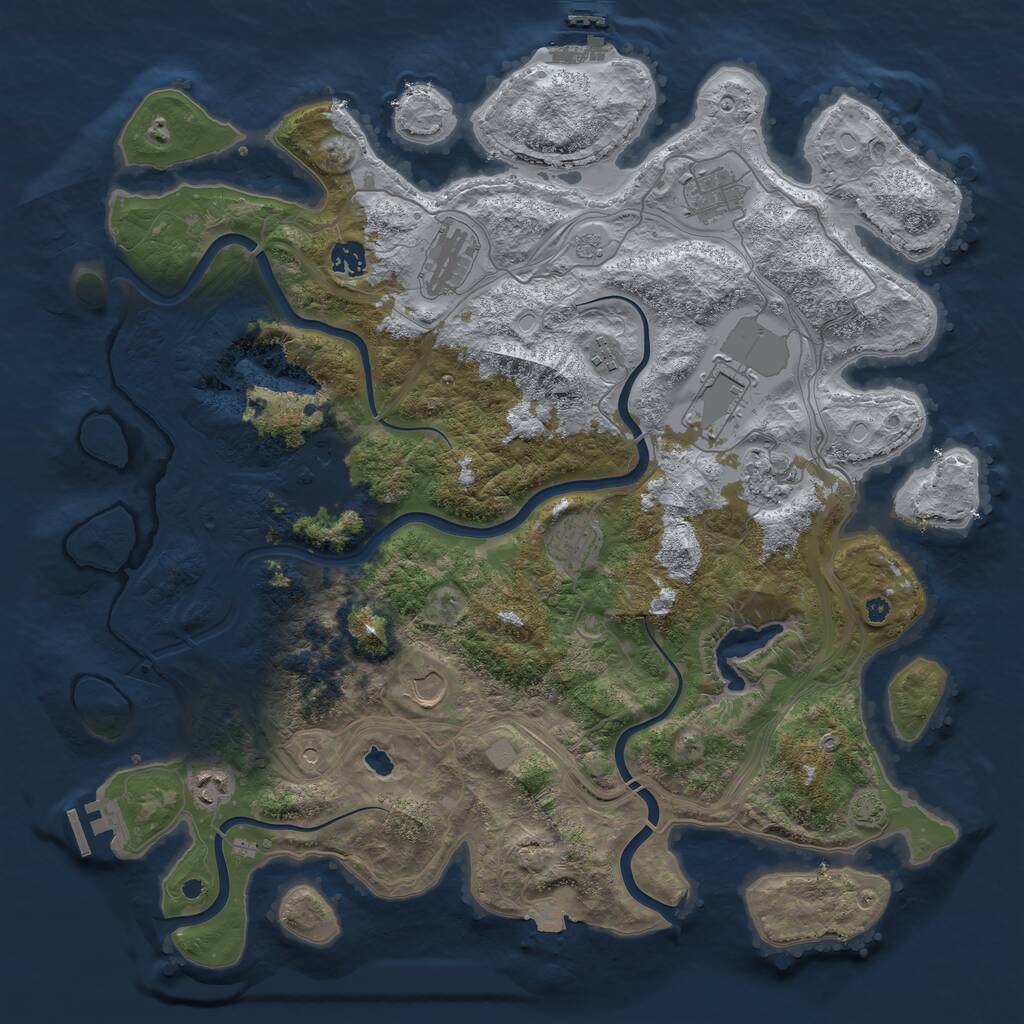 Rust Map: Procedural Map, Size: 4250, Seed: 206538617, 16 Monuments