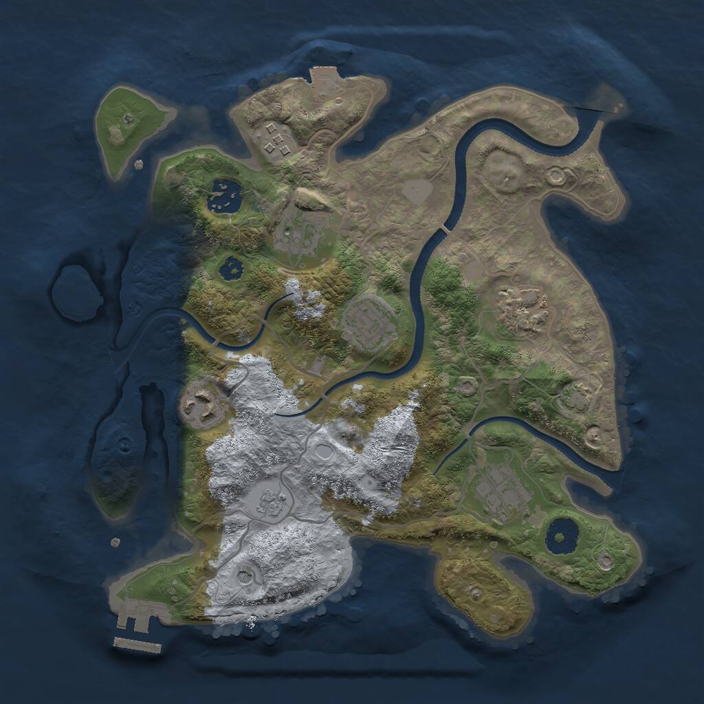Rust Map: Procedural Map, Size: 3000, Seed: 971509118, 12 Monuments
