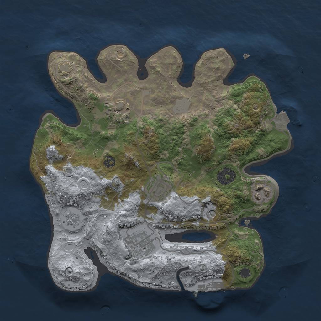 Rust Map: Procedural Map, Size: 2700, Seed: 676121315, 11 Monuments