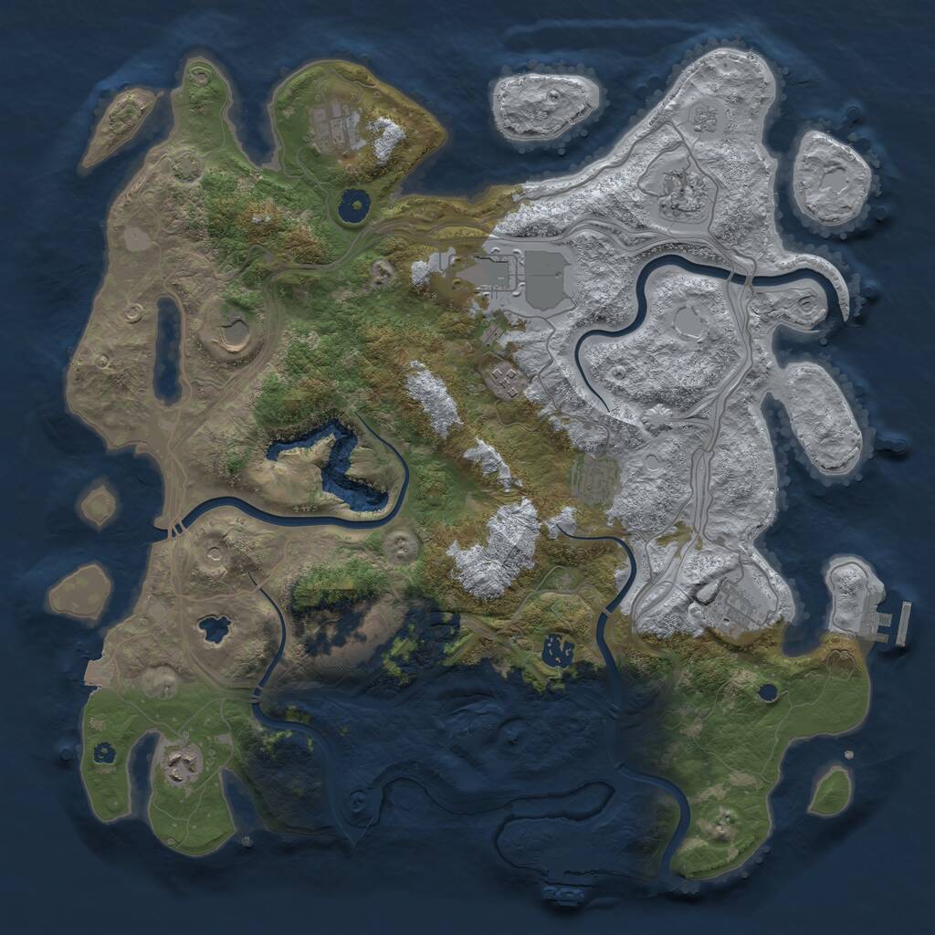 Rust Map: Procedural Map, Size: 4250, Seed: 2129591186, 16 Monuments