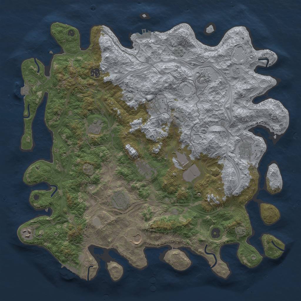 Rust Map: Procedural Map, Size: 4500, Seed: 2098699812, 19 Monuments