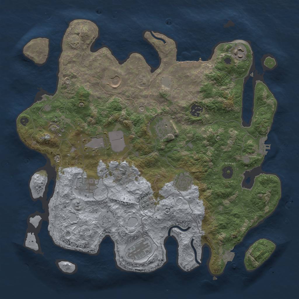 Rust Map: Procedural Map, Size: 3700, Seed: 118186758, 18 Monuments