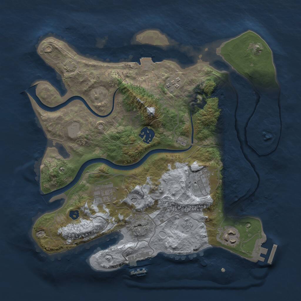 Rust Map: Procedural Map, Size: 3000, Seed: 1740037098, 11 Monuments