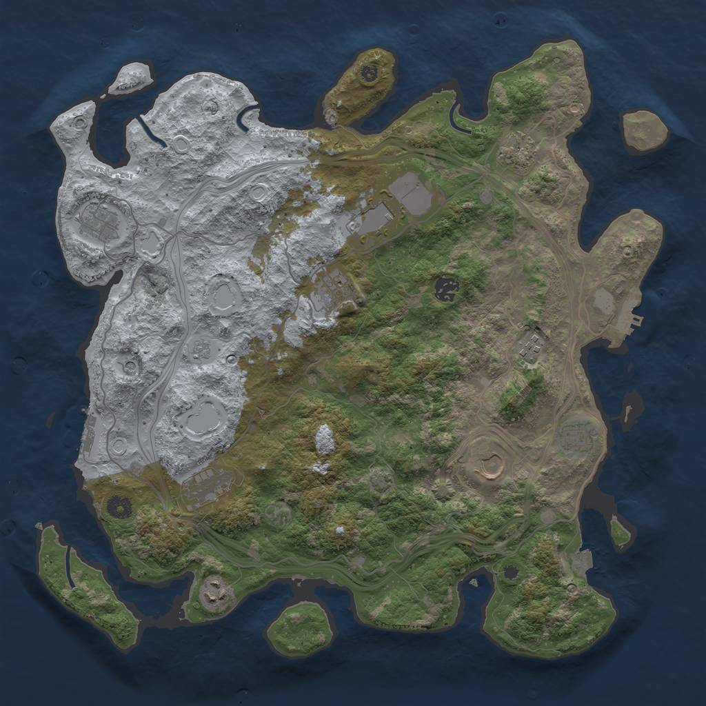 Rust Map: Procedural Map, Size: 4250, Seed: 1625803614, 18 Monuments