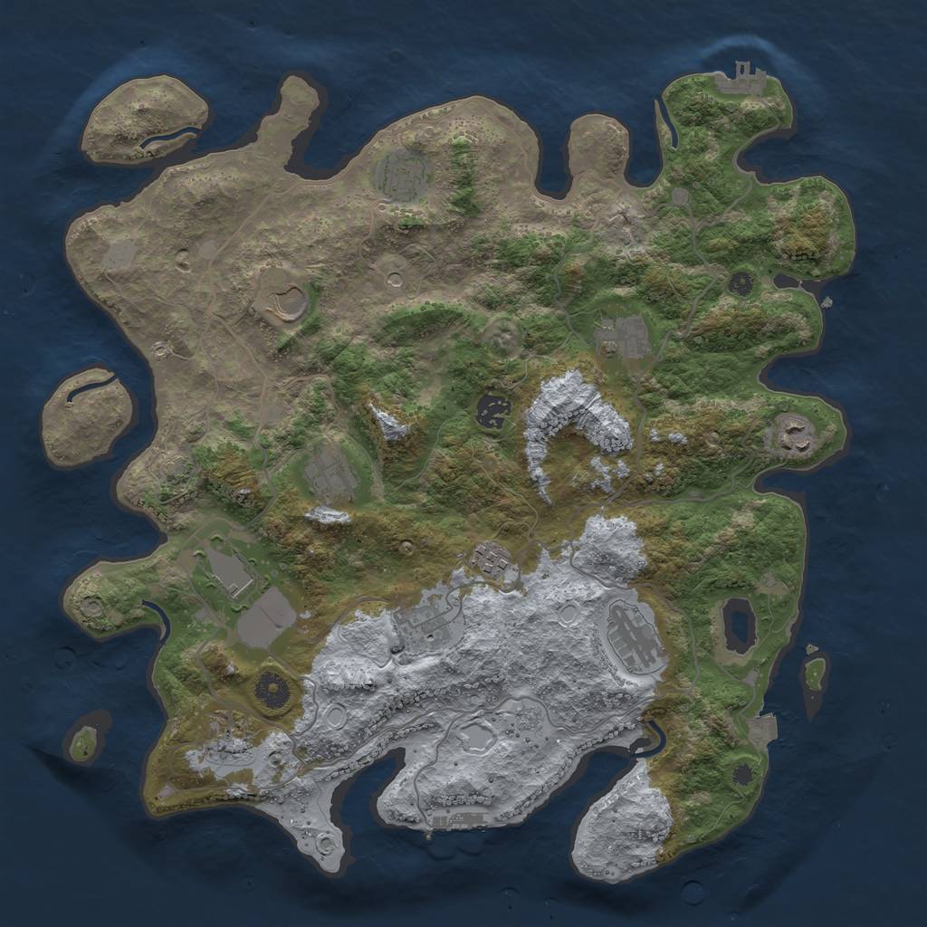 Rust Map: Procedural Map, Size: 4000, Seed: 10563422, 19 Monuments