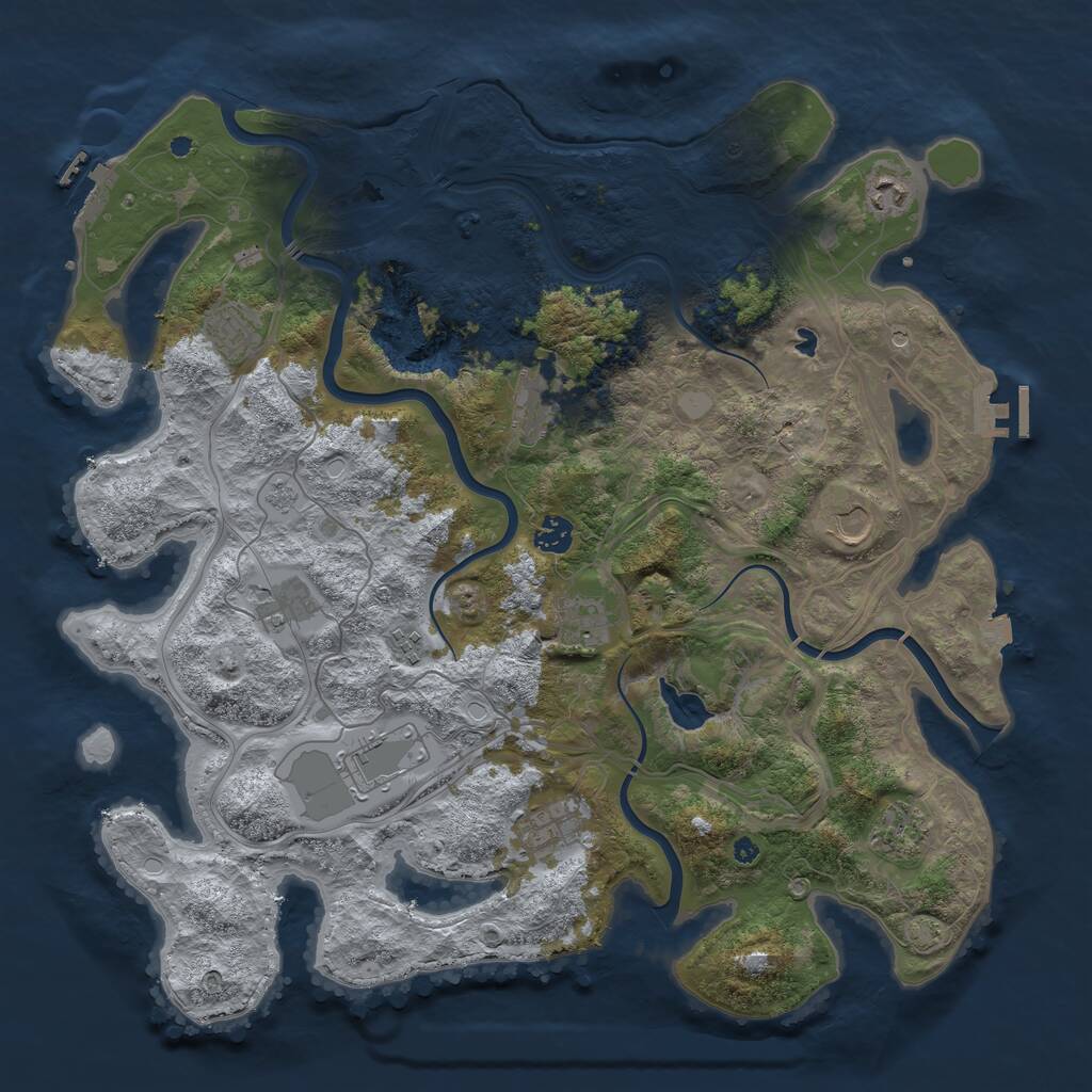 Rust Map: Procedural Map, Size: 4250, Seed: 574764585, 17 Monuments
