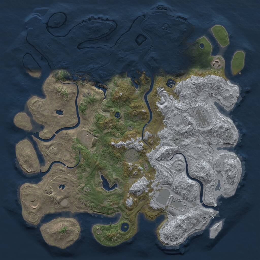 Rust Map: Procedural Map, Size: 4500, Seed: 89917623, 14 Monuments