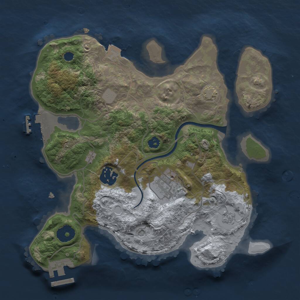 Rust Map: Procedural Map, Size: 2600, Seed: 535405182, 8 Monuments