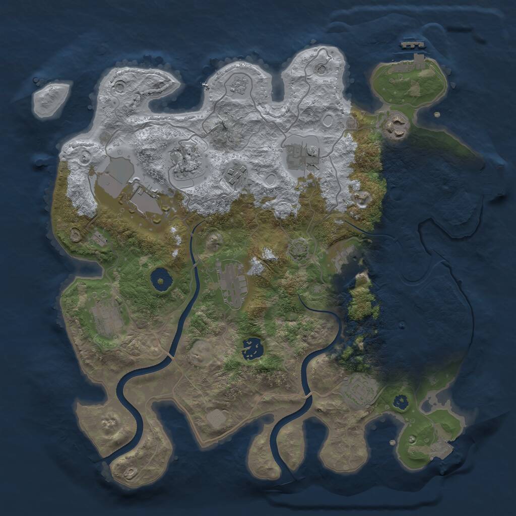 Rust Map: Procedural Map, Size: 3500, Seed: 503132809, 16 Monuments
