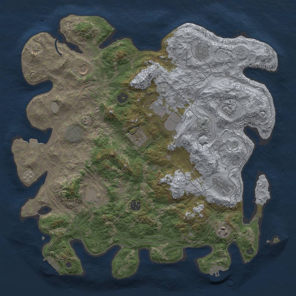 Rust Map: Procedural Map, Size: 4250, Seed: 1925371631, 19 Monuments