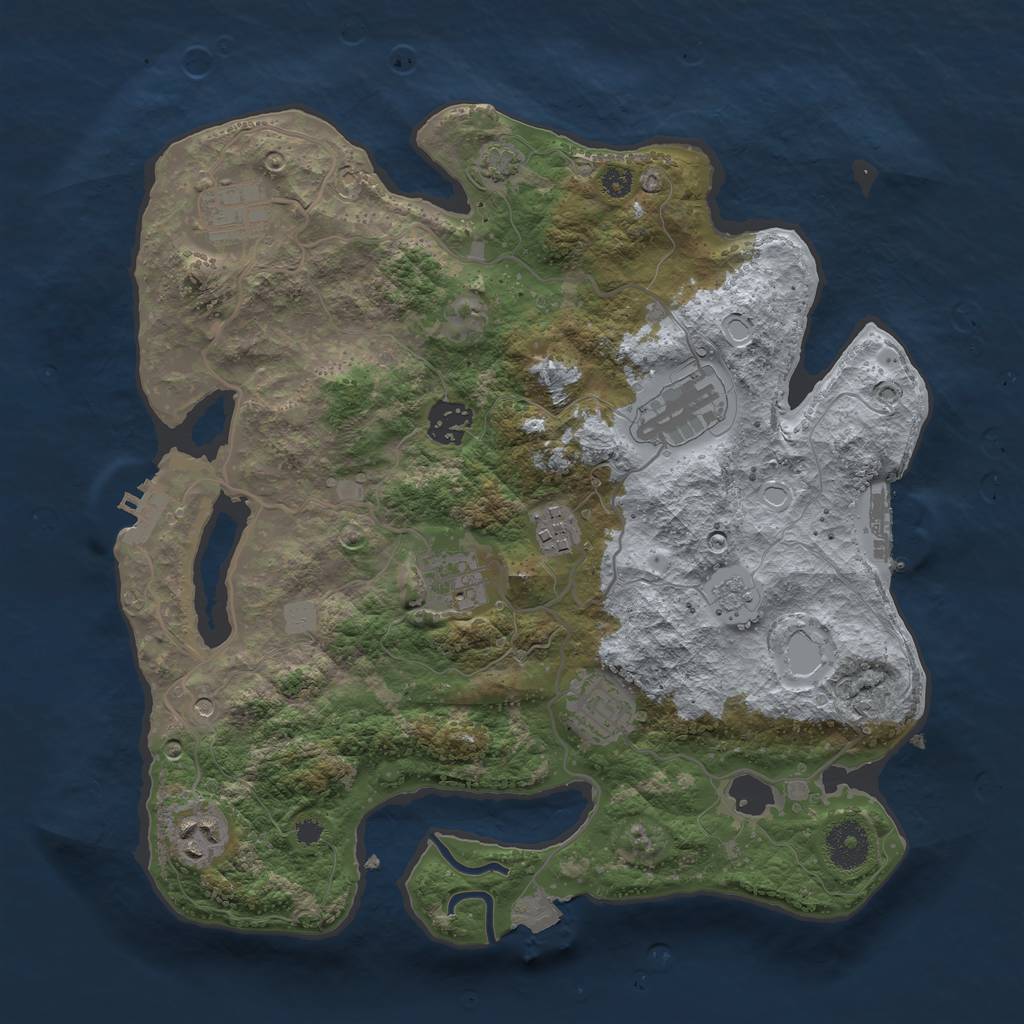 Rust Map: Procedural Map, Size: 3400, Seed: 30364231, 15 Monuments