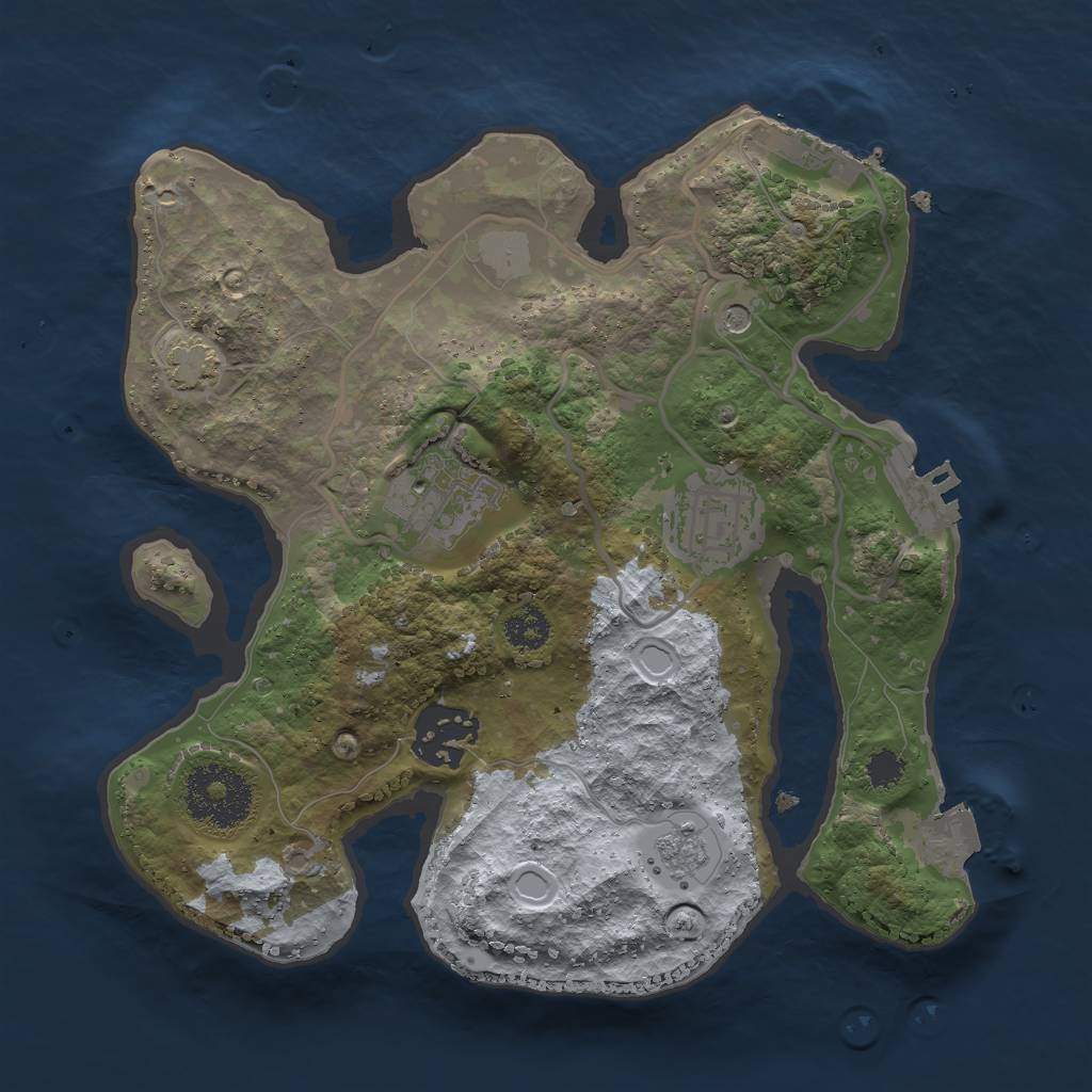 Rust Map: Procedural Map, Size: 2500, Seed: 1469469, 11 Monuments