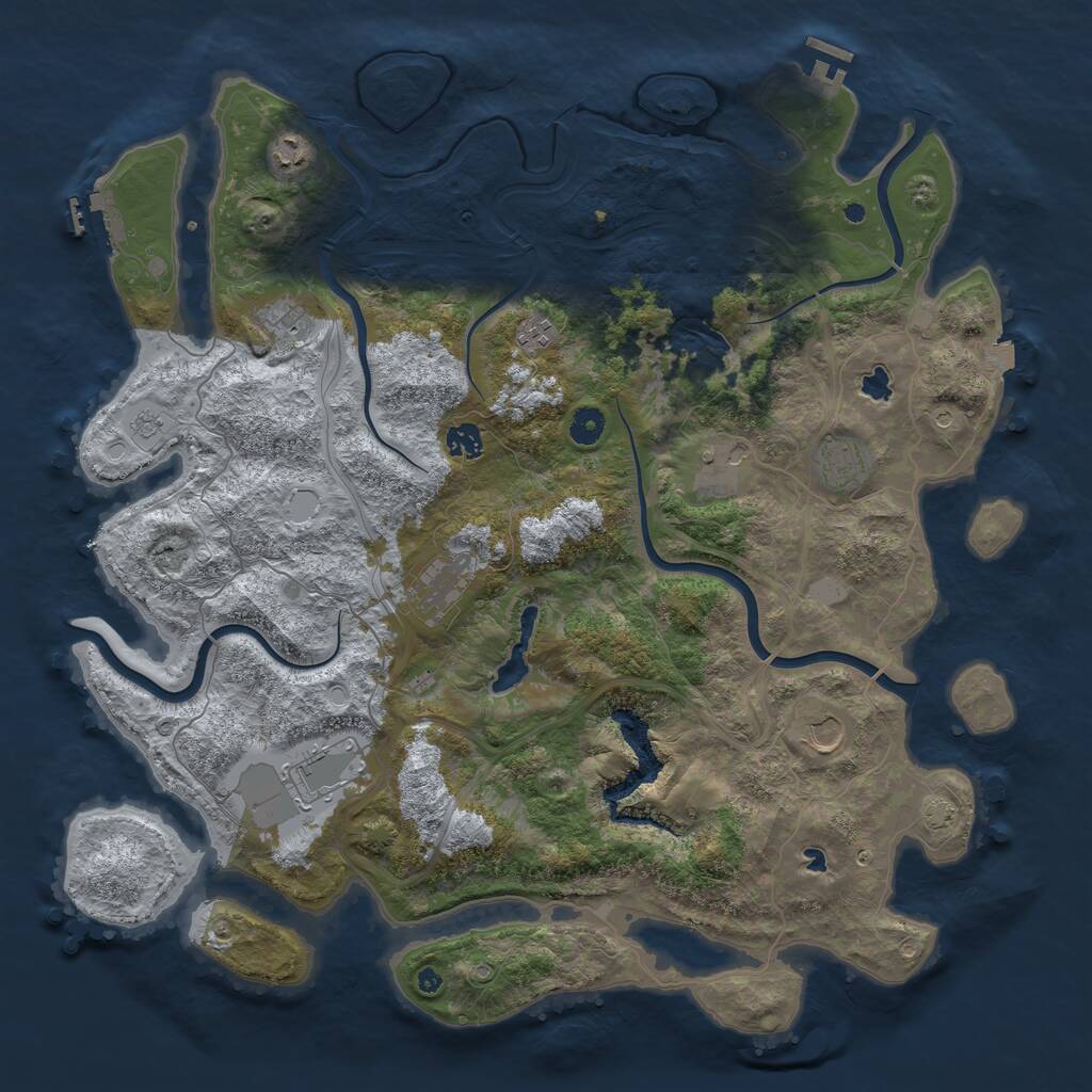 Rust Map: Procedural Map, Size: 4500, Seed: 1246791814, 15 Monuments