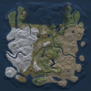 Thumbnail Rust Map: Procedural Map, Size: 4500, Seed: 1246791814, 15 Monuments