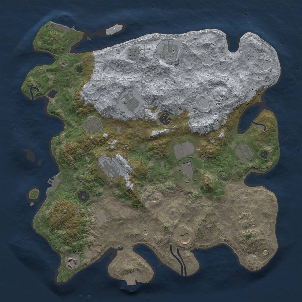 Rust Map: Procedural Map, Size: 3900, Seed: 9141026, 19 Monuments