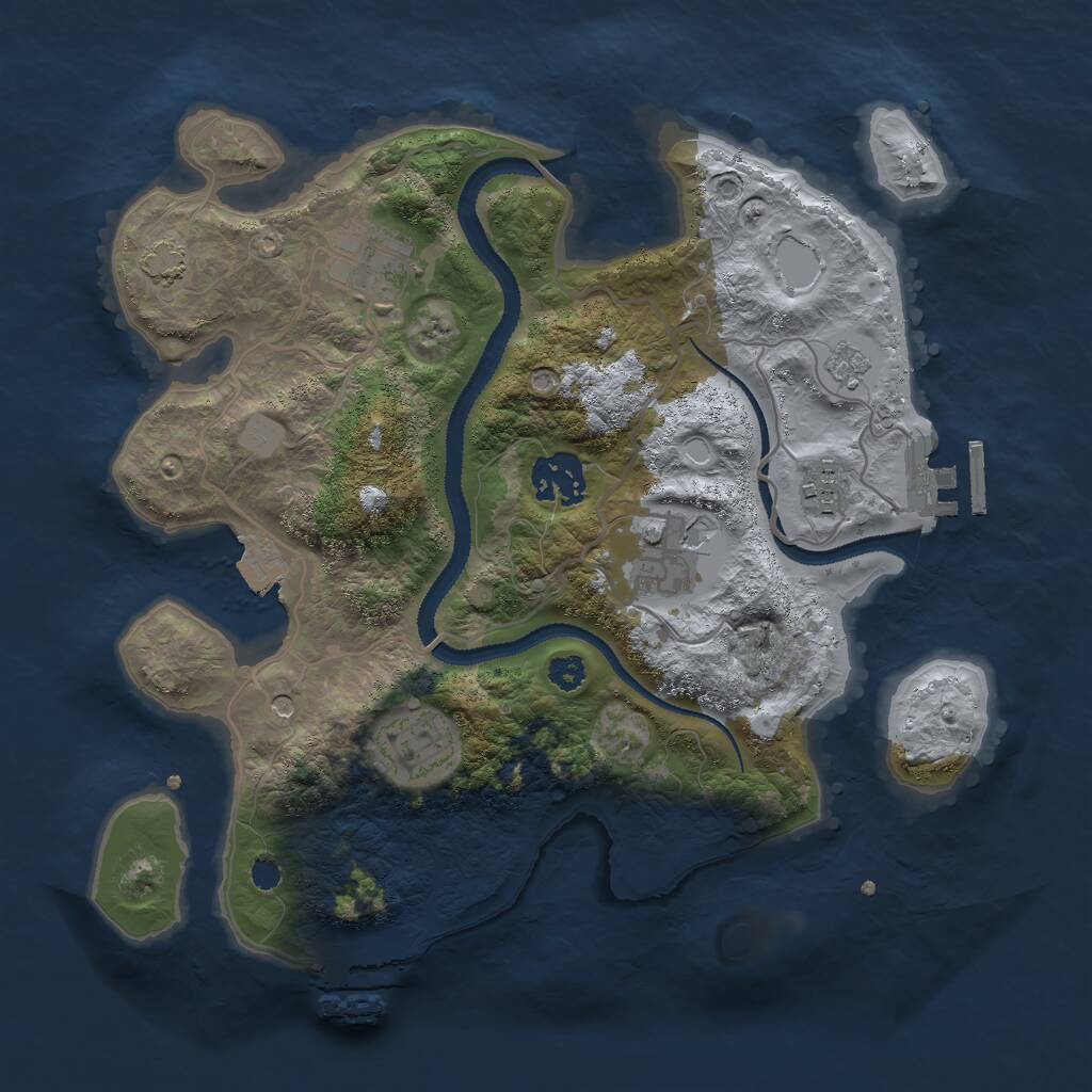Rust Map: Procedural Map, Size: 3000, Seed: 769588058, 11 Monuments