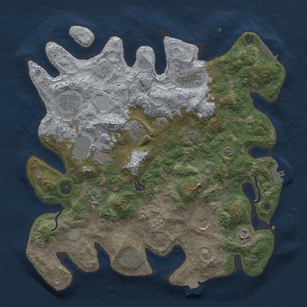 Rust Map: Procedural Map, Size: 3700, Seed: 750316570, 18 Monuments