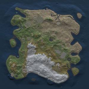 Thumbnail Rust Map: Procedural Map, Size: 3500, Seed: 747061838, 16 Monuments