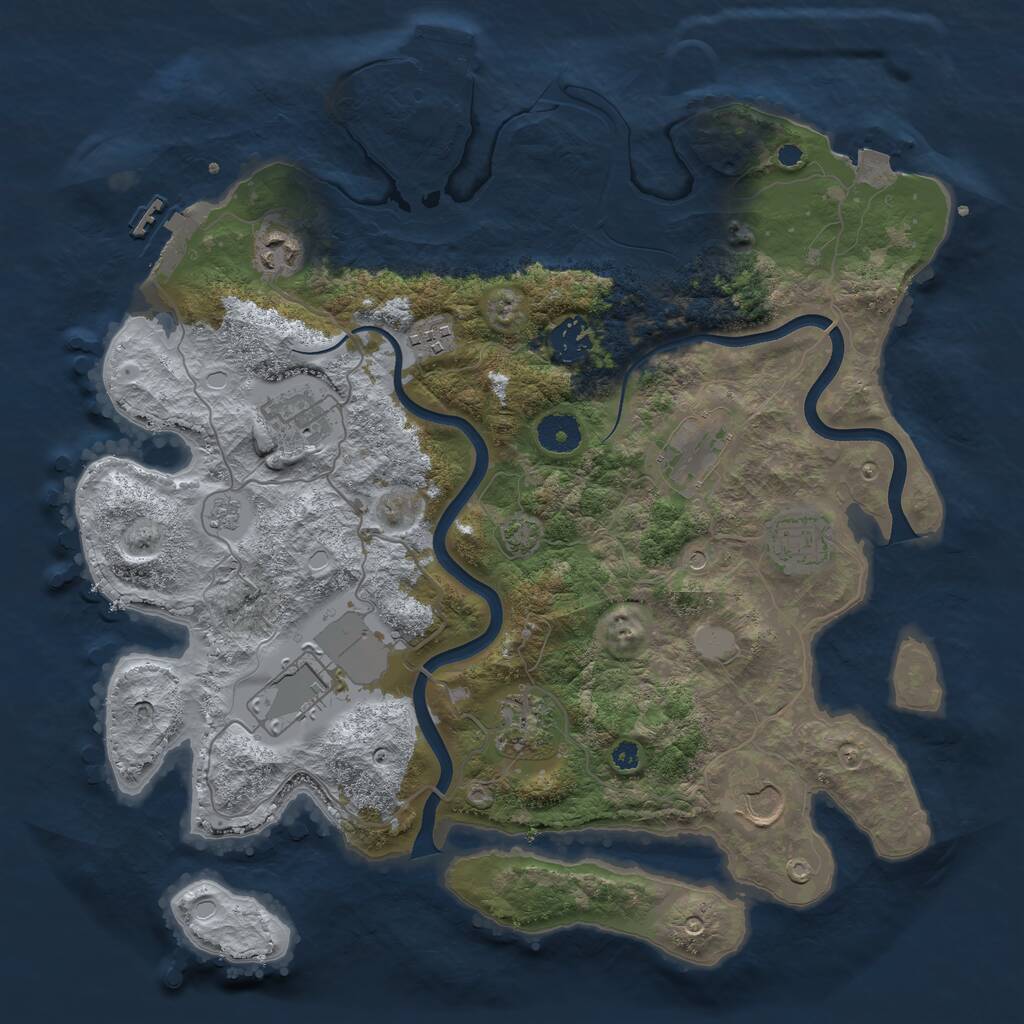 Rust Map: Procedural Map, Size: 3700, Seed: 173427348, 15 Monuments