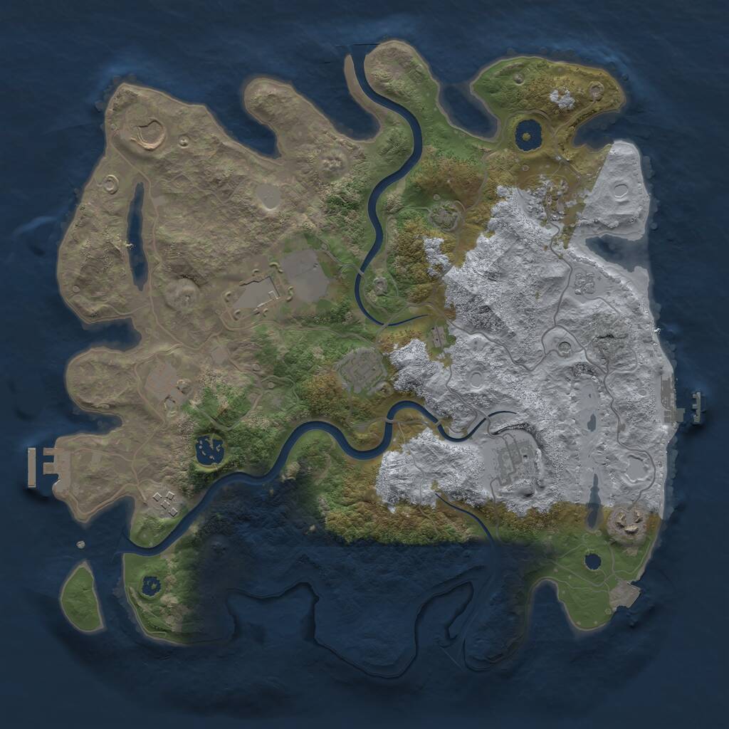 Rust Map: Procedural Map, Size: 3700, Seed: 240064783, 15 Monuments