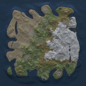 Thumbnail Rust Map: Procedural Map, Size: 3700, Seed: 240064783, 19 Monuments