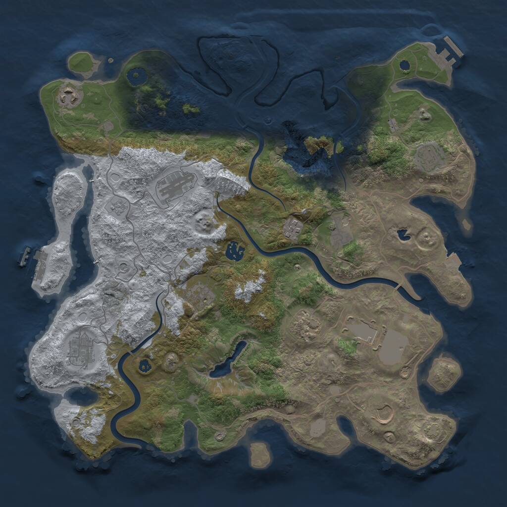 Rust Map: Procedural Map, Size: 4000, Seed: 67412723, 17 Monuments