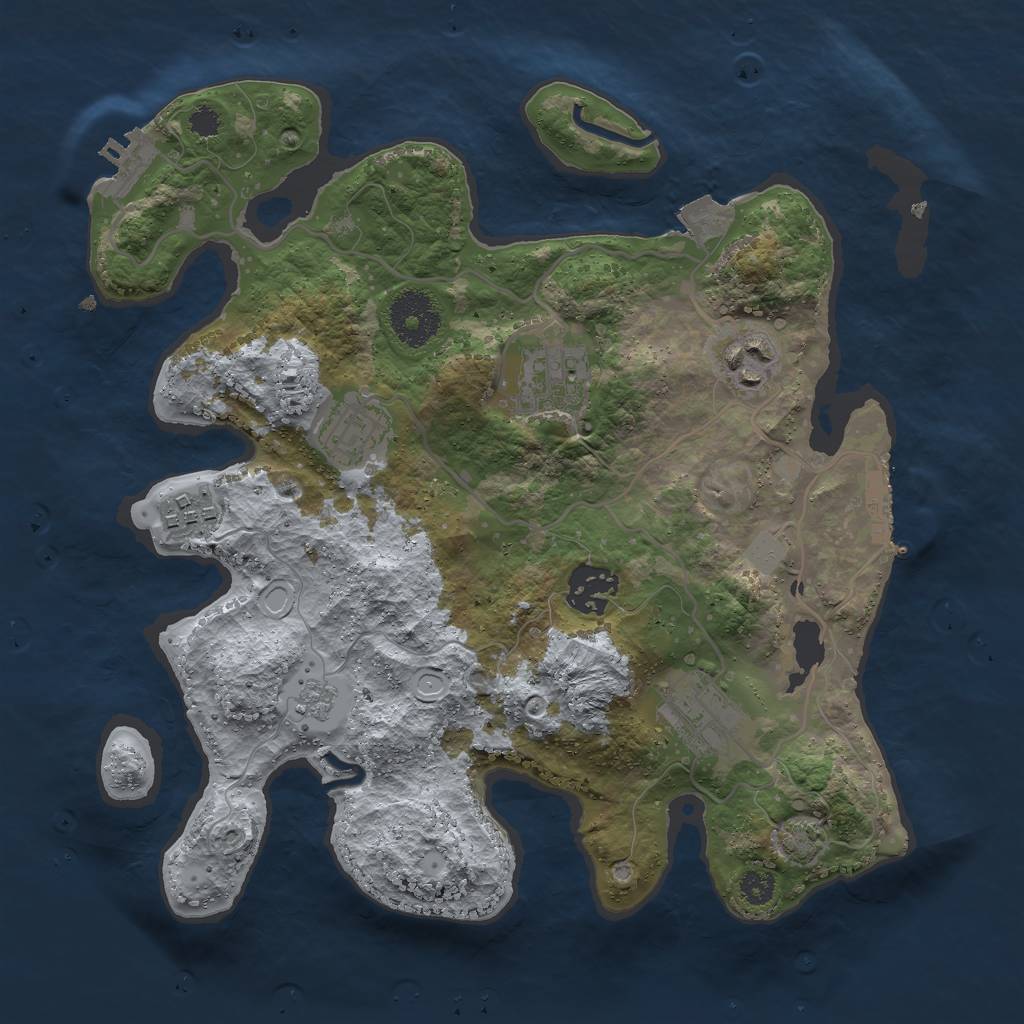 Rust Map: Procedural Map, Size: 3000, Seed: 1726074267, 13 Monuments