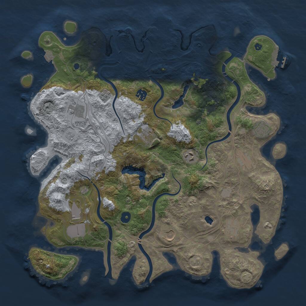 Rust Map: Procedural Map, Size: 4250, Seed: 1123939950, 16 Monuments