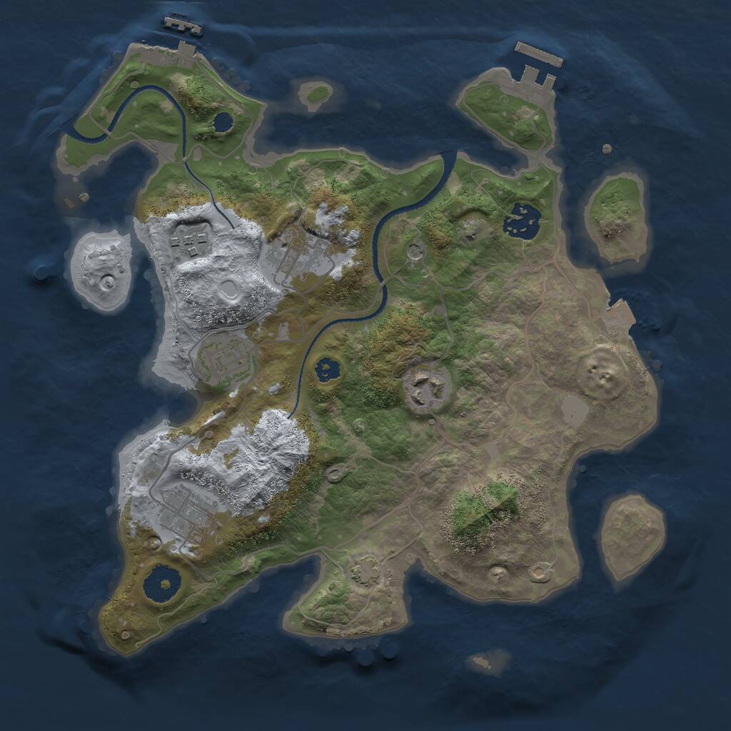 Rust Map: Procedural Map, Size: 3000, Seed: 456453, 11 Monuments