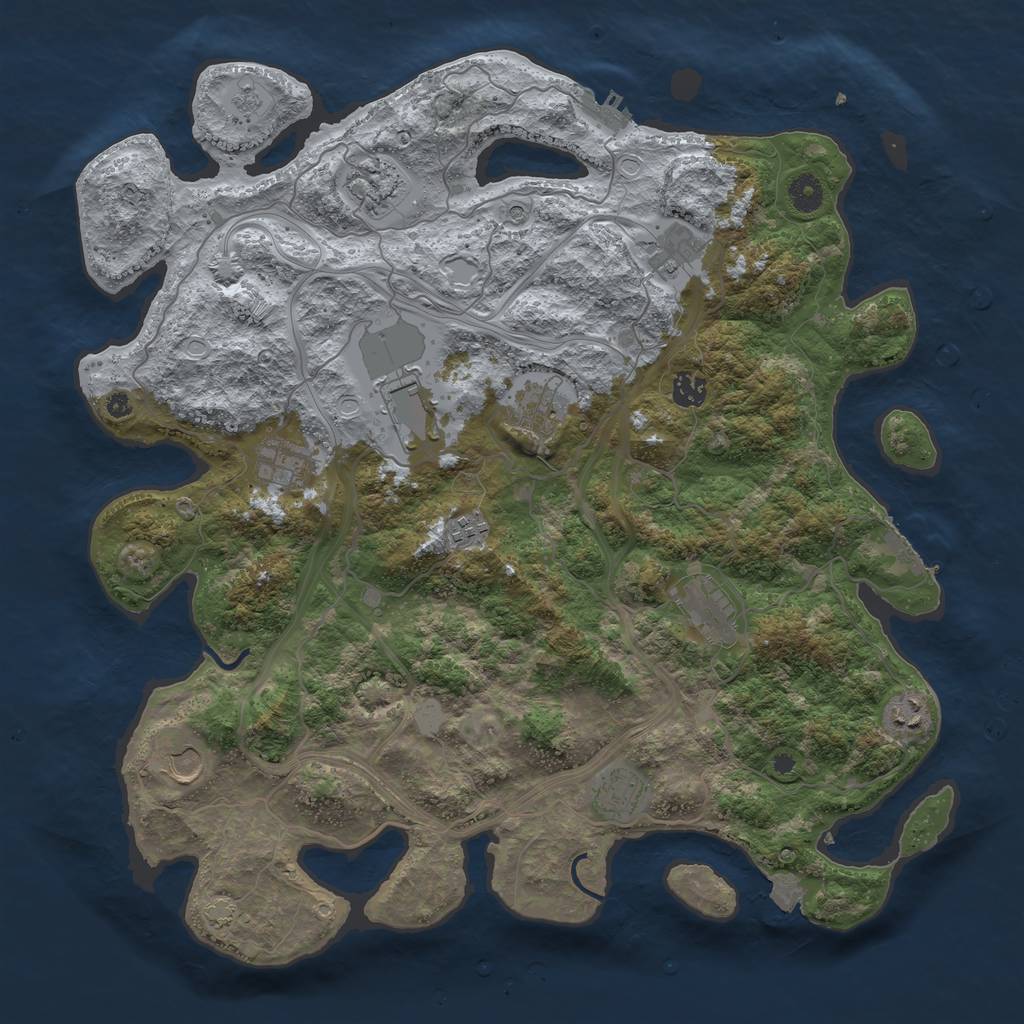 Rust Map: Procedural Map, Size: 4250, Seed: 1283834396, 19 Monuments