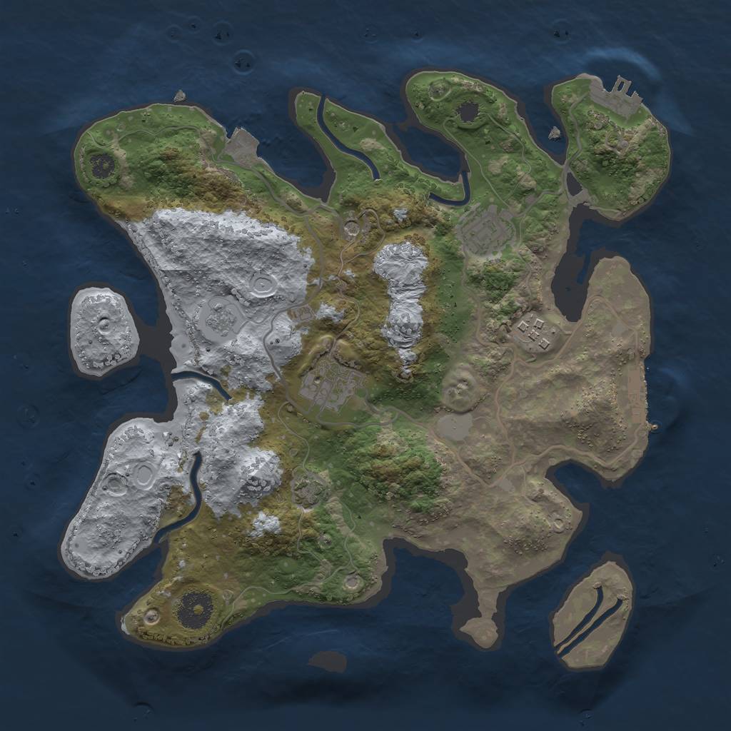 Rust Map: Procedural Map, Size: 3000, Seed: 1419944809, 11 Monuments