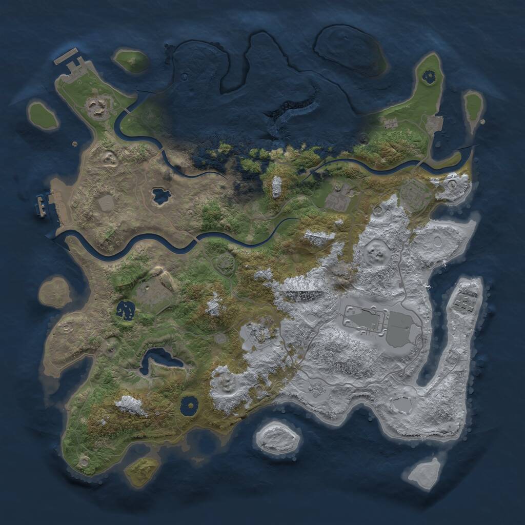 Rust Map: Procedural Map, Size: 4050, Seed: 210404604, 14 Monuments