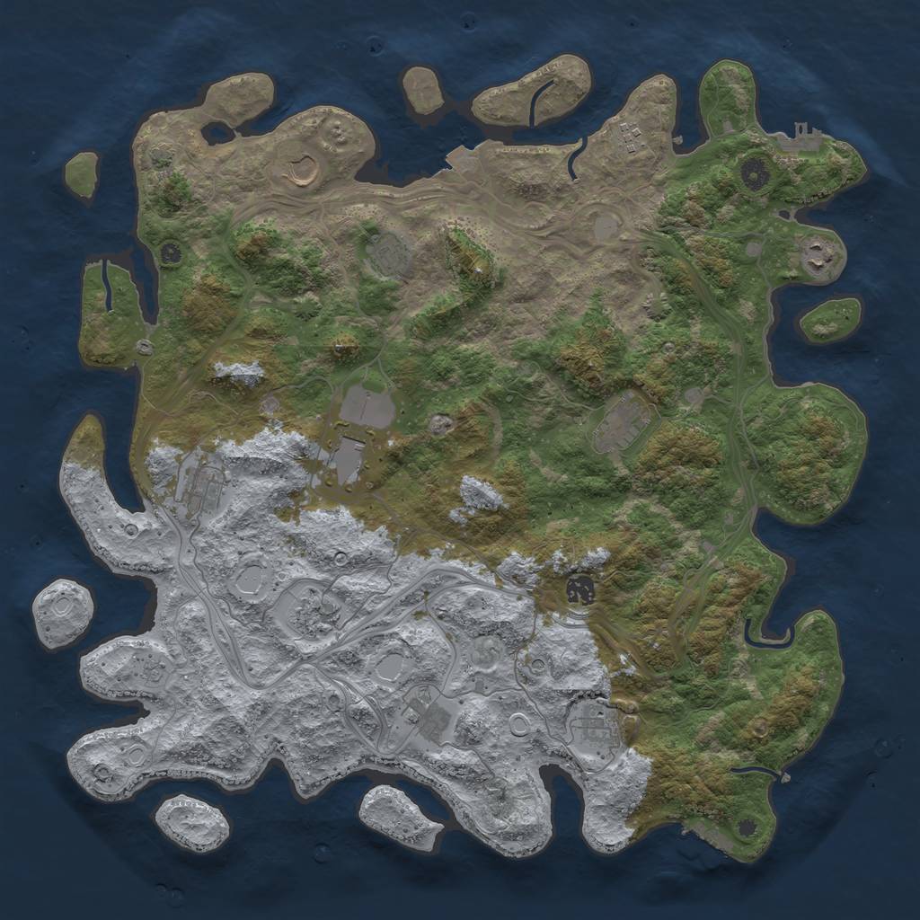 Rust Map: Procedural Map, Size: 4550, Seed: 194139837, 19 Monuments