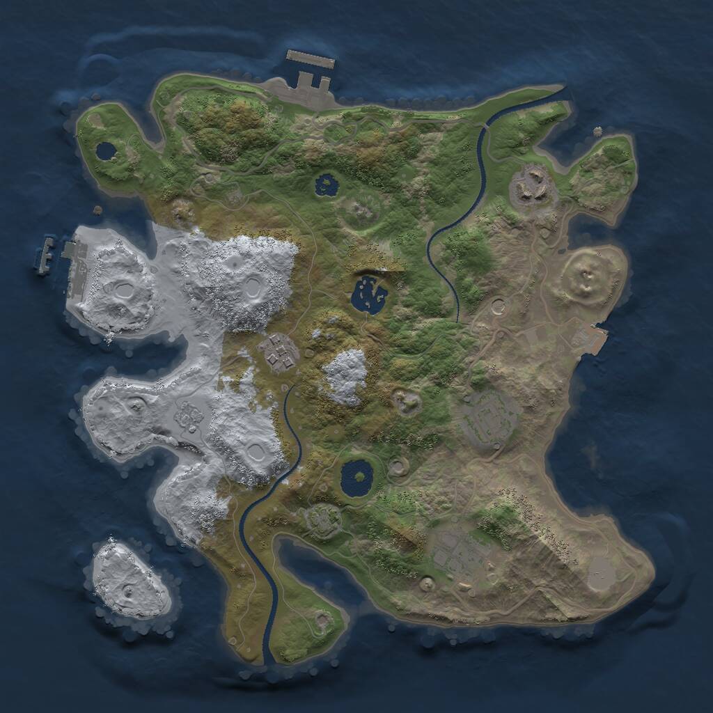 Rust Map: Procedural Map, Size: 3000, Seed: 2026174391, 11 Monuments