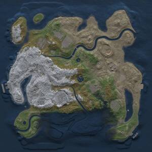 Thumbnail Rust Map: Procedural Map, Size: 3500, Seed: 336081335, 15 Monuments