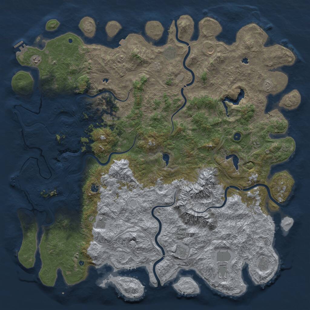 Rust Map: Procedural Map, Size: 6000, Seed: 1979931438, 17 Monuments