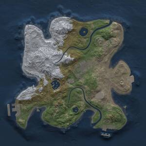 Thumbnail Rust Map: Procedural Map, Size: 2500, Seed: 1416541985, 7 Monuments