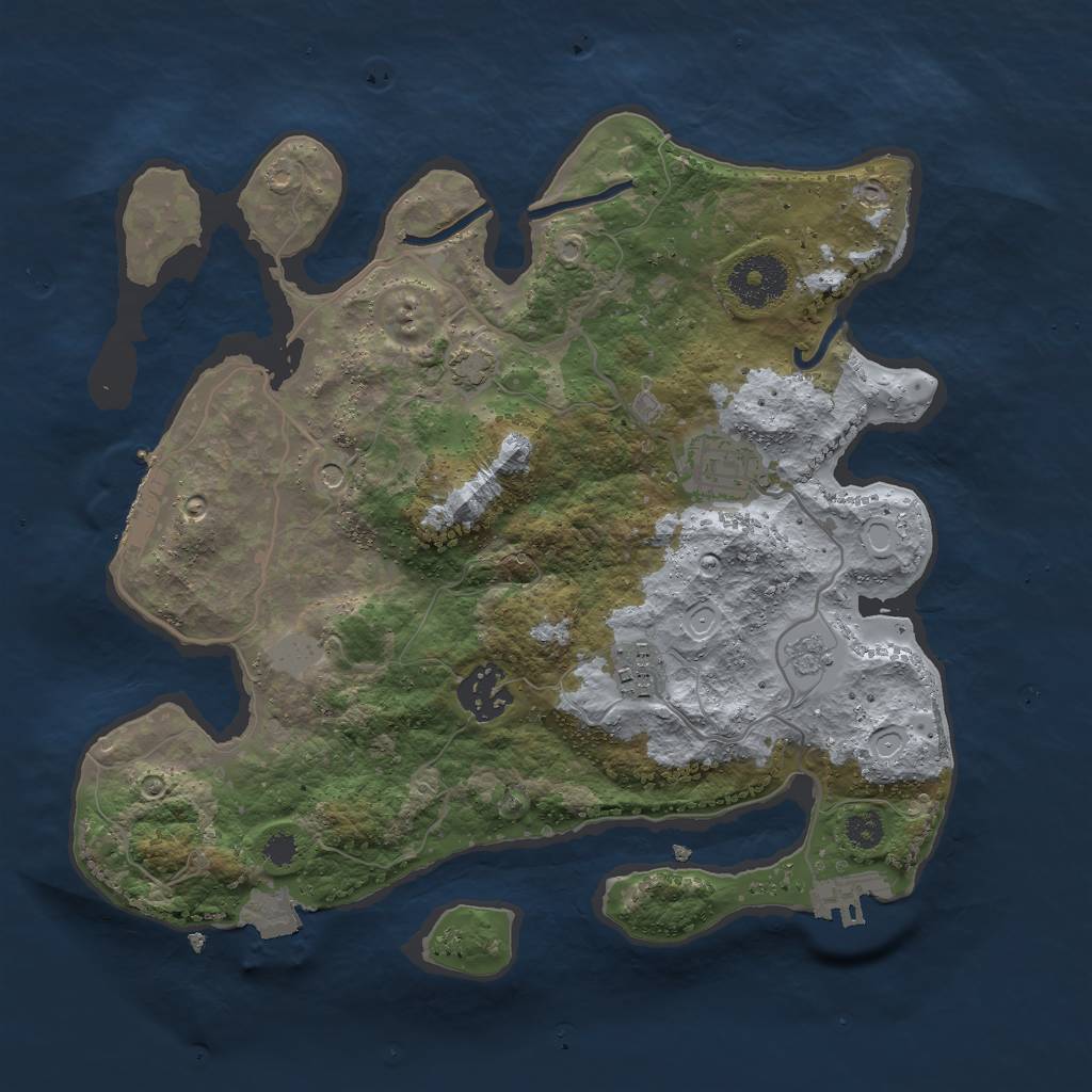 Rust Map: Procedural Map, Size: 3000, Seed: 1779774257, 11 Monuments