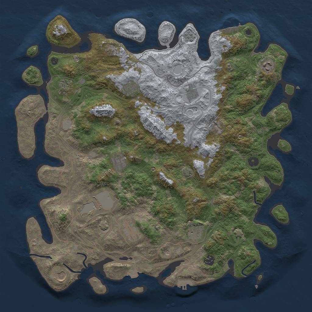 Rust Map: Procedural Map, Size: 4500, Seed: 76925844, 19 Monuments