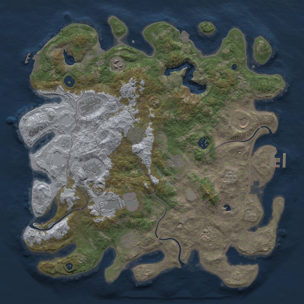 Rust Map: Procedural Map, Size: 4200, Seed: 1149081011, 17 Monuments