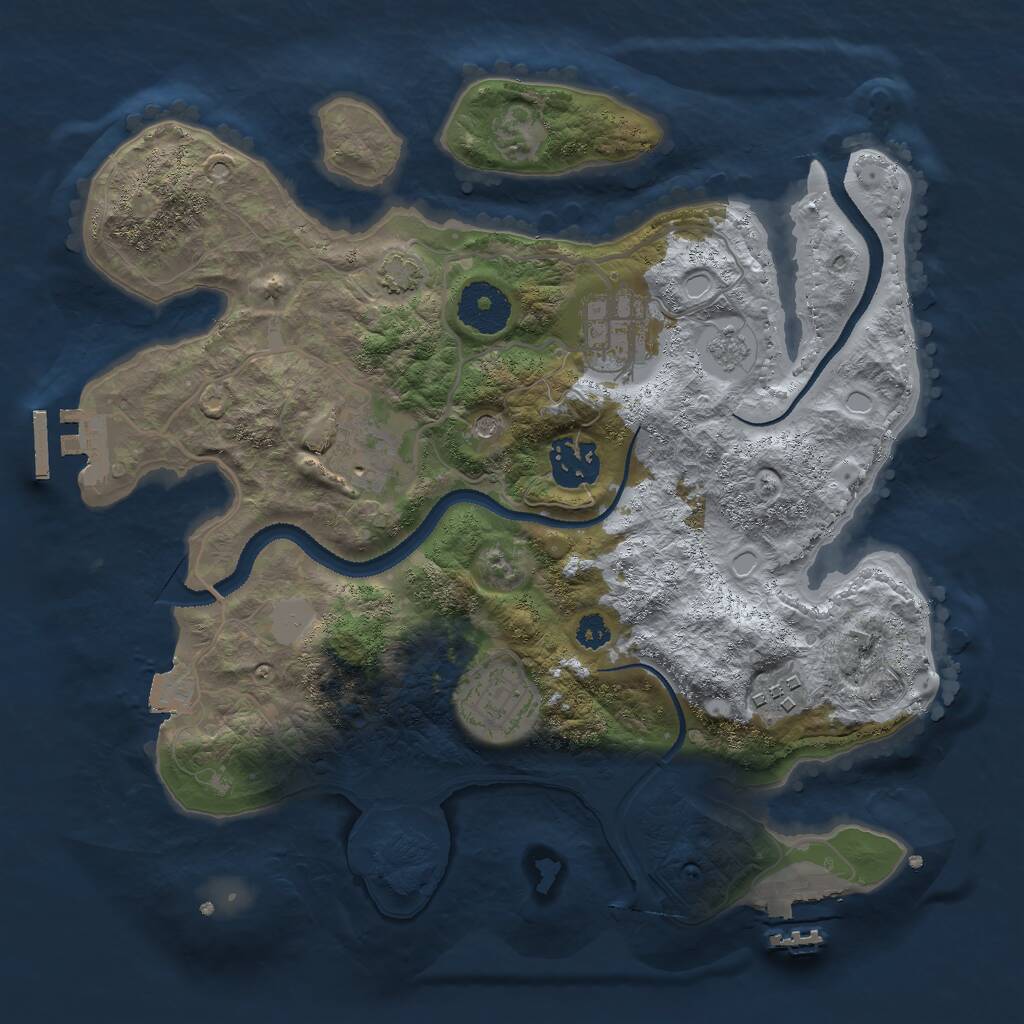 Rust Map: Procedural Map, Size: 3000, Seed: 13230, 11 Monuments