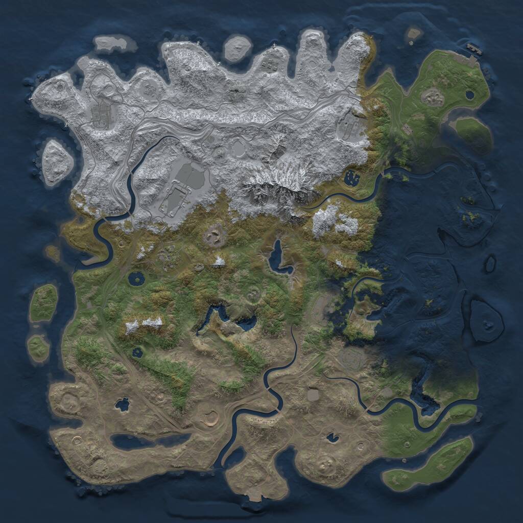 Rust Map: Procedural Map, Size: 5000, Seed: 1430567098, 15 Monuments