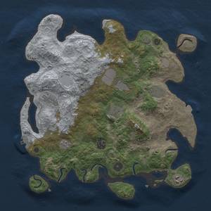 Thumbnail Rust Map: Procedural Map, Size: 3500, Seed: 1425030848, 14 Monuments