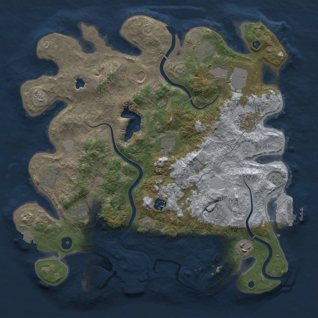 Rust Map: Procedural Map, Size: 4000, Seed: 1814262699, 17 Monuments