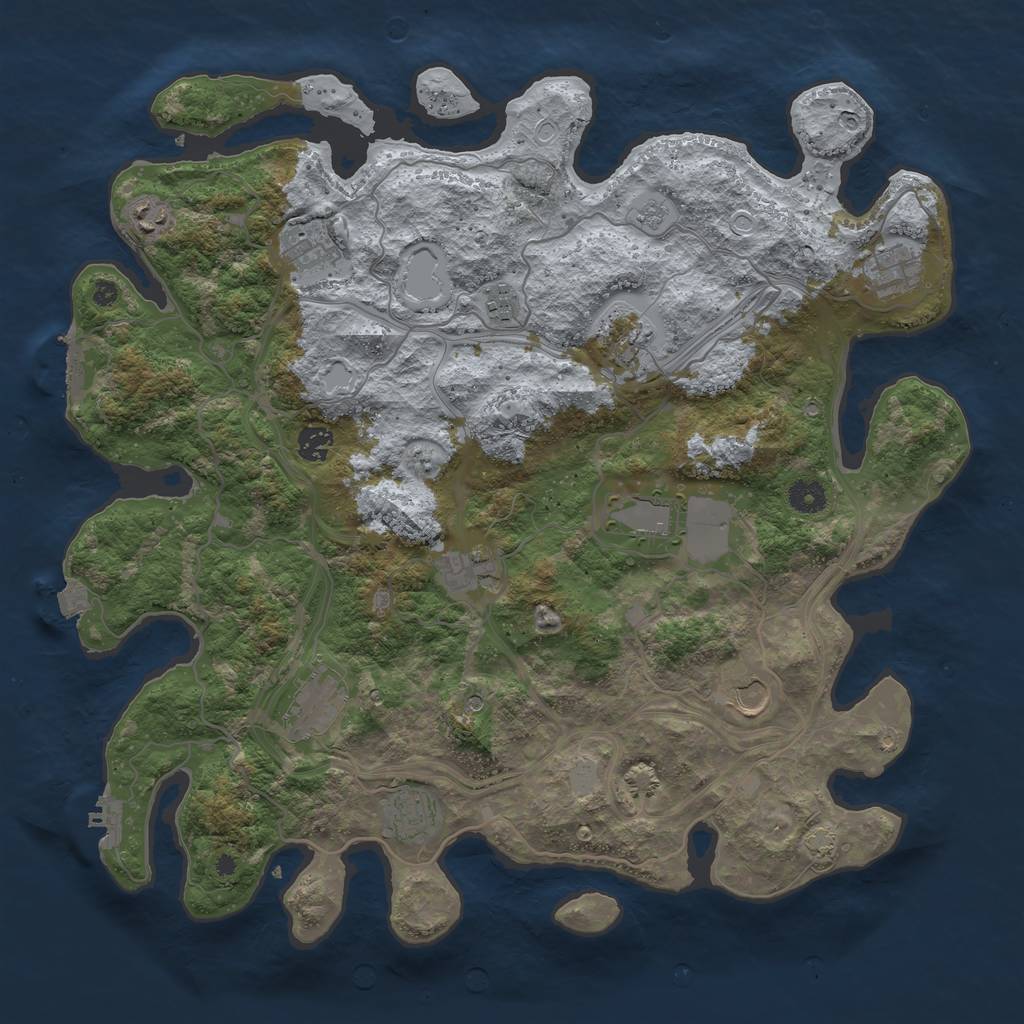 Rust Map: Procedural Map, Size: 4250, Seed: 123082267, 19 Monuments
