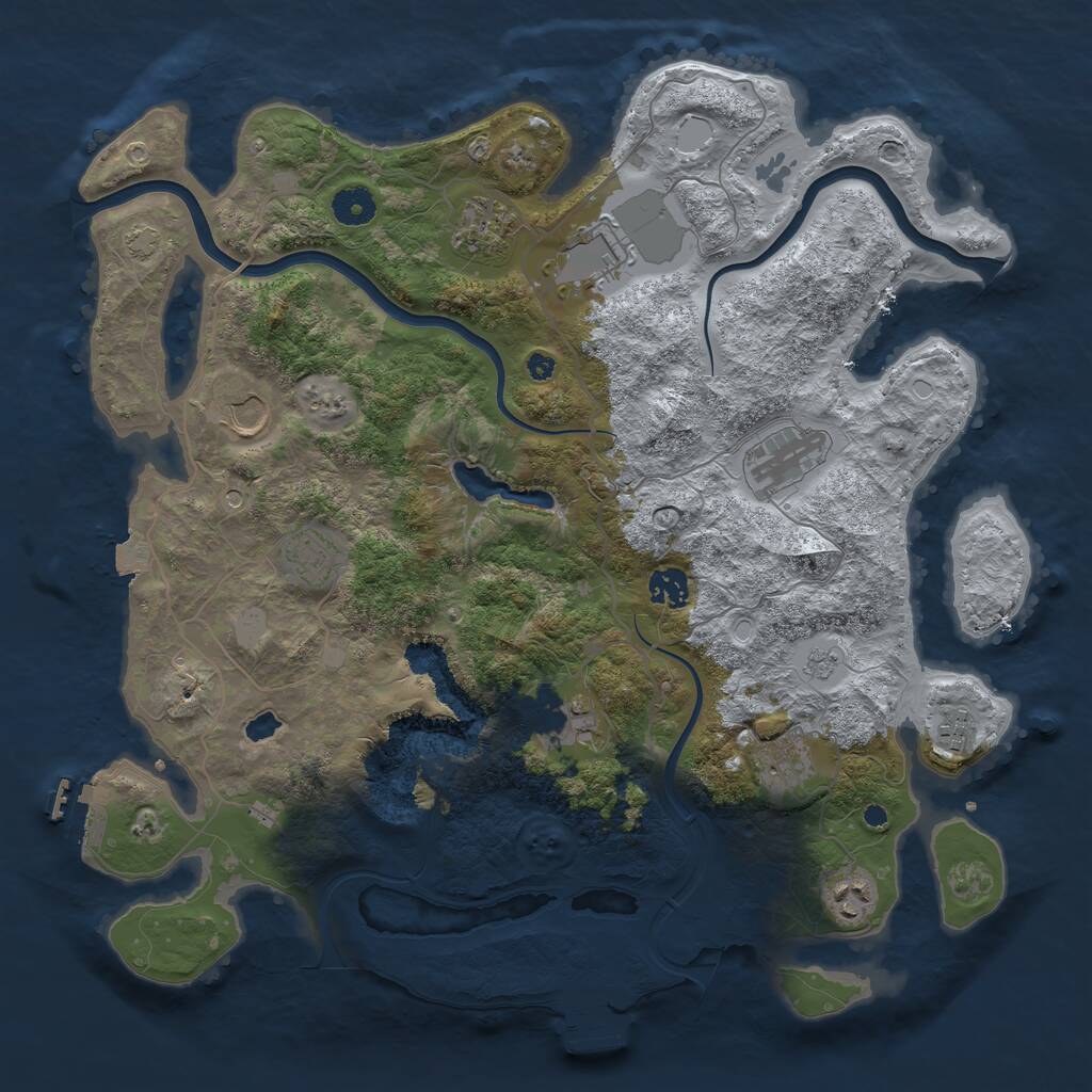 Rust Map: Procedural Map, Size: 4000, Seed: 719758949, 16 Monuments