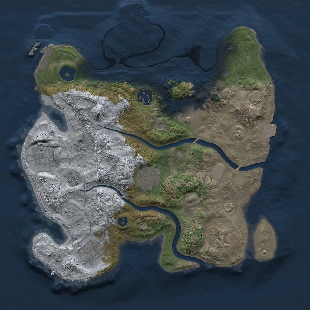 Rust Map: Procedural Map, Size: 3000, Seed: 769235842, 13 Monuments