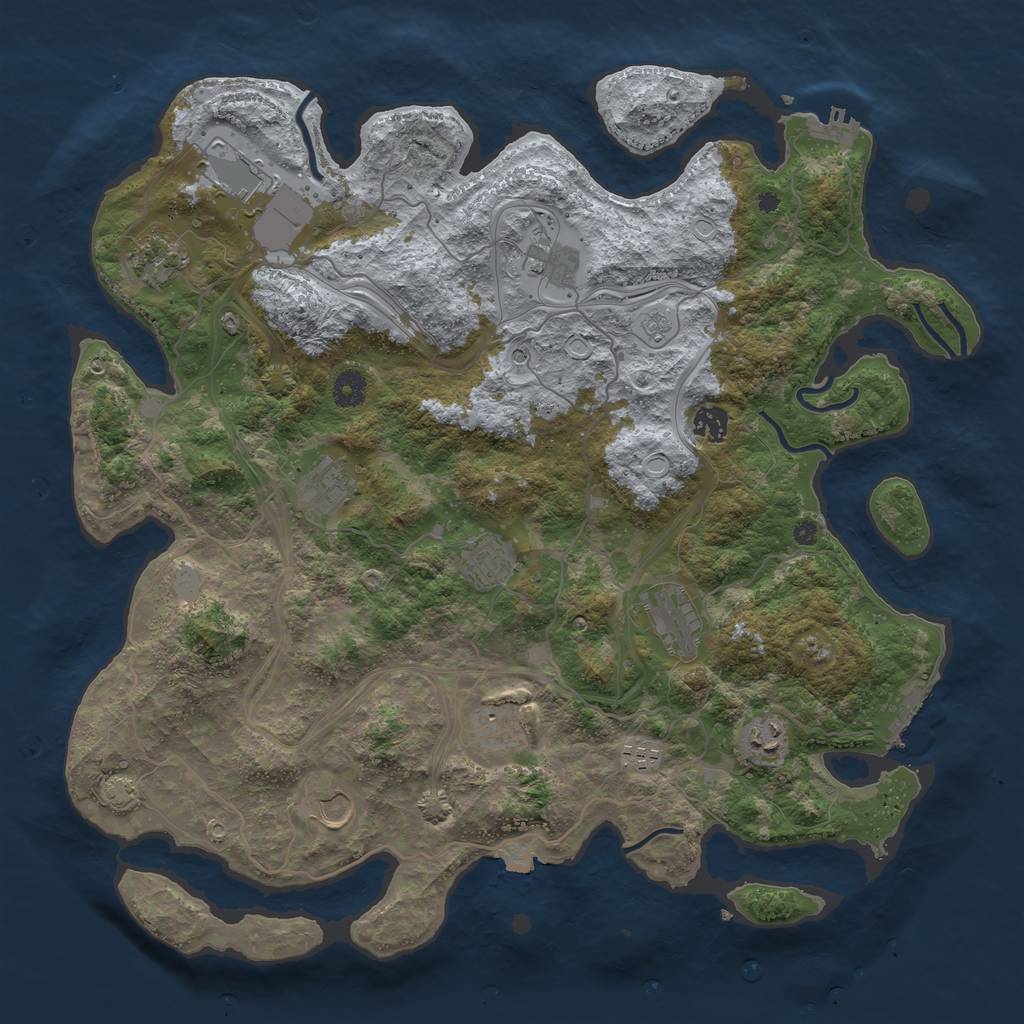 Rust Map: Procedural Map, Size: 4250, Seed: 1461670826, 19 Monuments