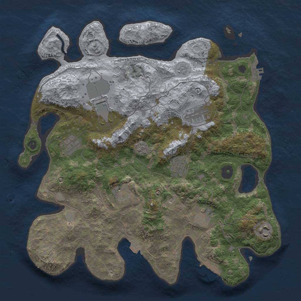 Rust Map: Procedural Map, Size: 3500, Seed: 1855112552, 16 Monuments