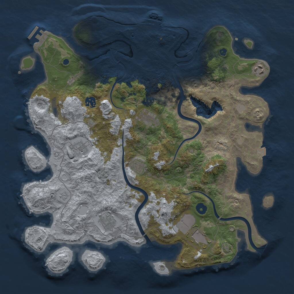 Rust Map: Procedural Map, Size: 4000, Seed: 563753524, 14 Monuments